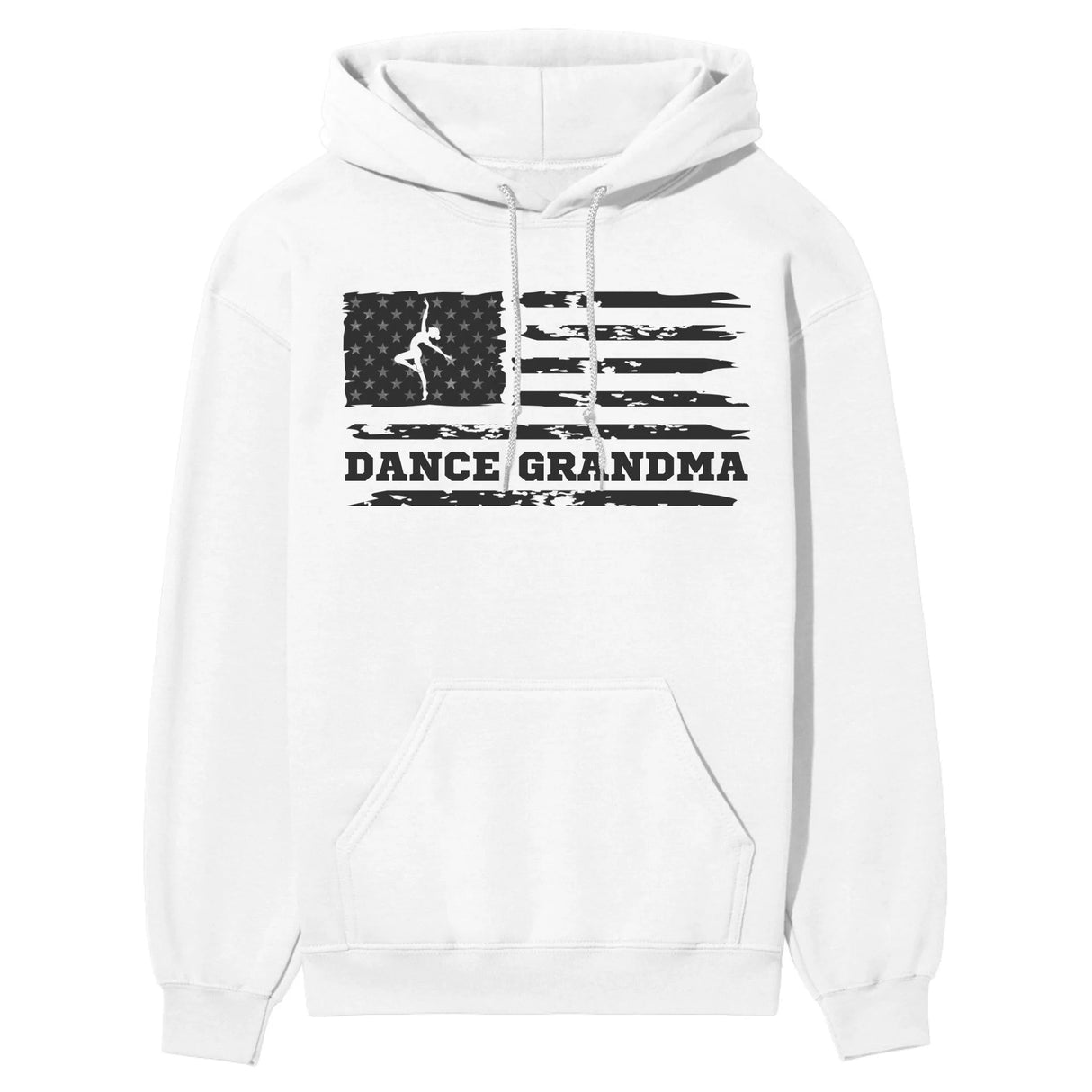 Dance Grandma Horizontal Flag on a Hoodie with a Black Graphic