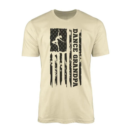 Dance Grandpa Vertical Flag on a Men's T-Shirt with a Black Graphic