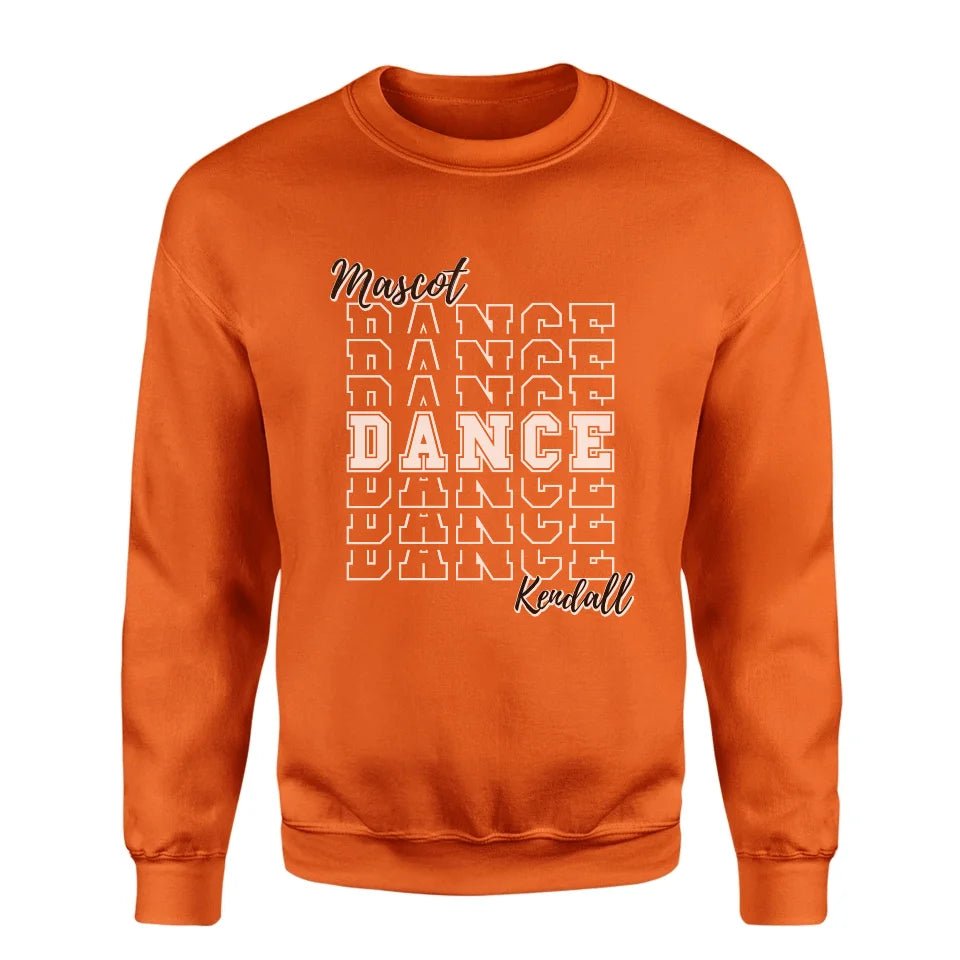 Custom Dance on a Sweatshirt With Mascot and Dancer Name on a Sweatshirt