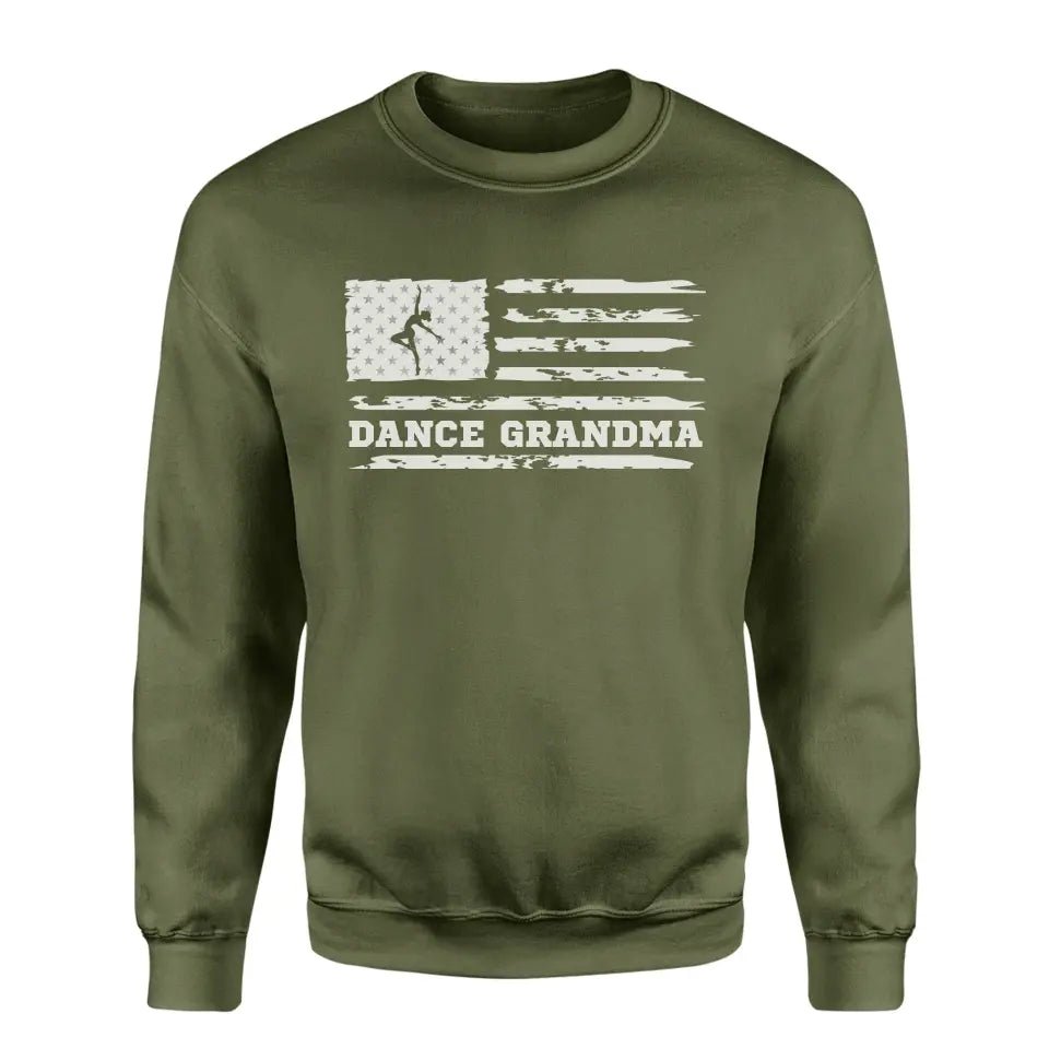 Dance Grandma Horizontal Flag on a Sweatshirt with a White Graphic