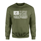 Dance Grandma Horizontal Flag on a Sweatshirt with a White Graphic