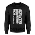 Dance Dad Vertical Flag on a Sweatshirt with a White Graphic