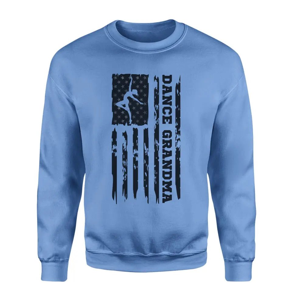 Dance Grandma Vertical Flag on a Sweatshirt with a Black Graphic