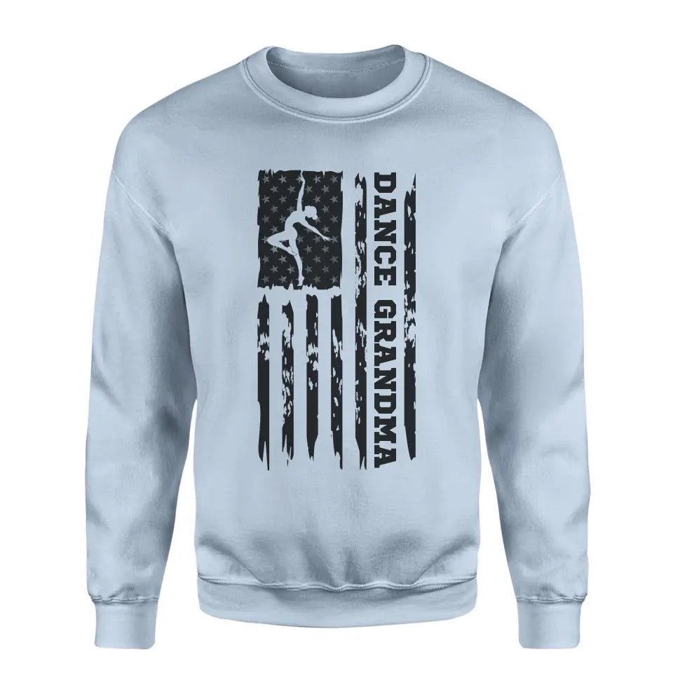 Dance Grandma Vertical Flag on a Sweatshirt with a Black Graphic