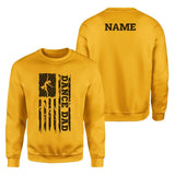 Dance Dad Vertical Flag With Dancer Name on a Sweatshirt with a Black Graphic