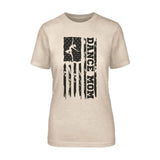 Dance Mom Vertical Flag on a Unisex T-Shirt with a Black Graphic