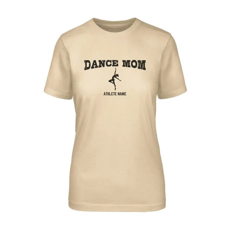 Dance Mom with Dancer Icon and Dancer Name on a Unisex T-Shirt with a Black Graphic