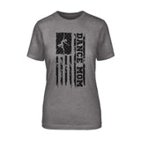 Dance Mom Vertical Flag on a Unisex T-Shirt with a Black Graphic