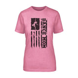 Dance Mom Vertical Flag on a Unisex T-Shirt with a Black Graphic