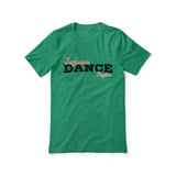 Custom Dance Mascot and Dancer Name on a Unisex T-Shirt with a Black Graphic