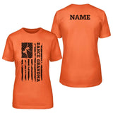 Dance Grandma Vertical Flag With Dancer Name on a Unisex T-Shirt with a Black Graphic