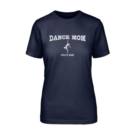 Dance Mom with Dancer Icon and Dancer Name on a Unisex T-Shirt with a White Graphic