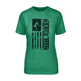 Dance Mom Vertical Flag on a Unisex T-Shirt with a Black Graphic