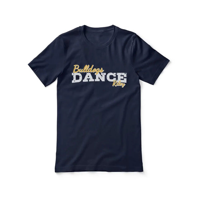 Custom Dance Mascot and Dancer Name on a Unisex T-Shirt with a White Graphic