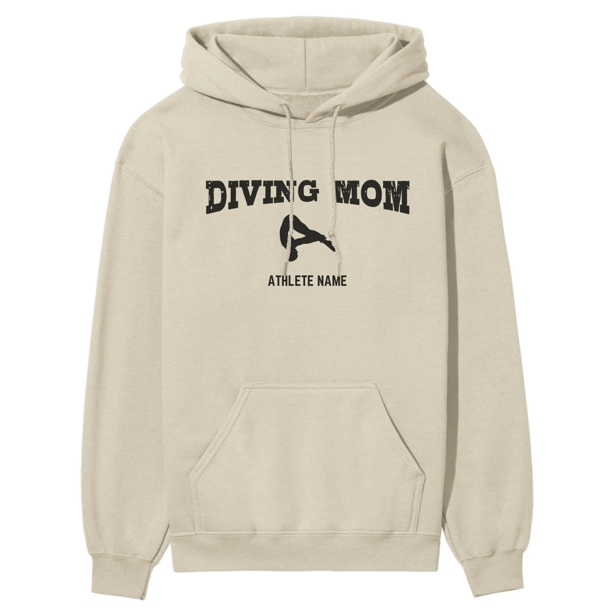 Diving Mom with Diver Icon and Diver Name on a Hoodie with a Black Graphic