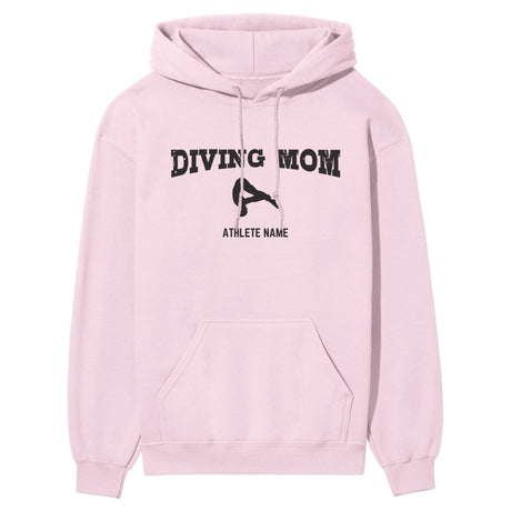 Diving Mom with Diver Icon and Diver Name on a Hoodie with a Black Graphic