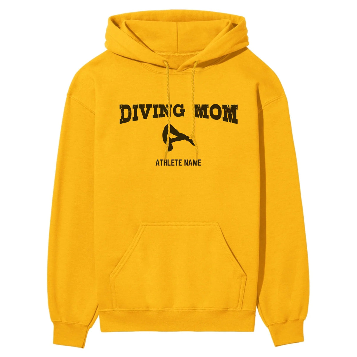 Diving Mom with Diver Icon and Diver Name on a Hoodie with a Black Graphic