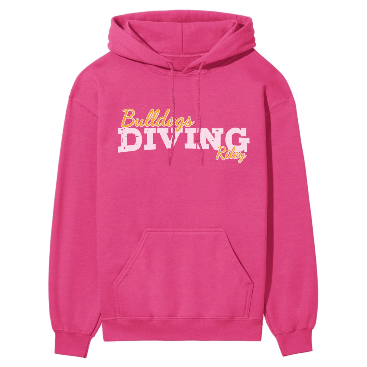 Custom Diving Mascot and Diver Name on a Hoodie with a White Graphic