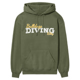 Custom Diving Mascot and Diver Name on a Hoodie with a White Graphic