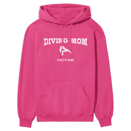 Diving Mom with Diver Icon and Diver Name on a Hoodie with a White Graphic