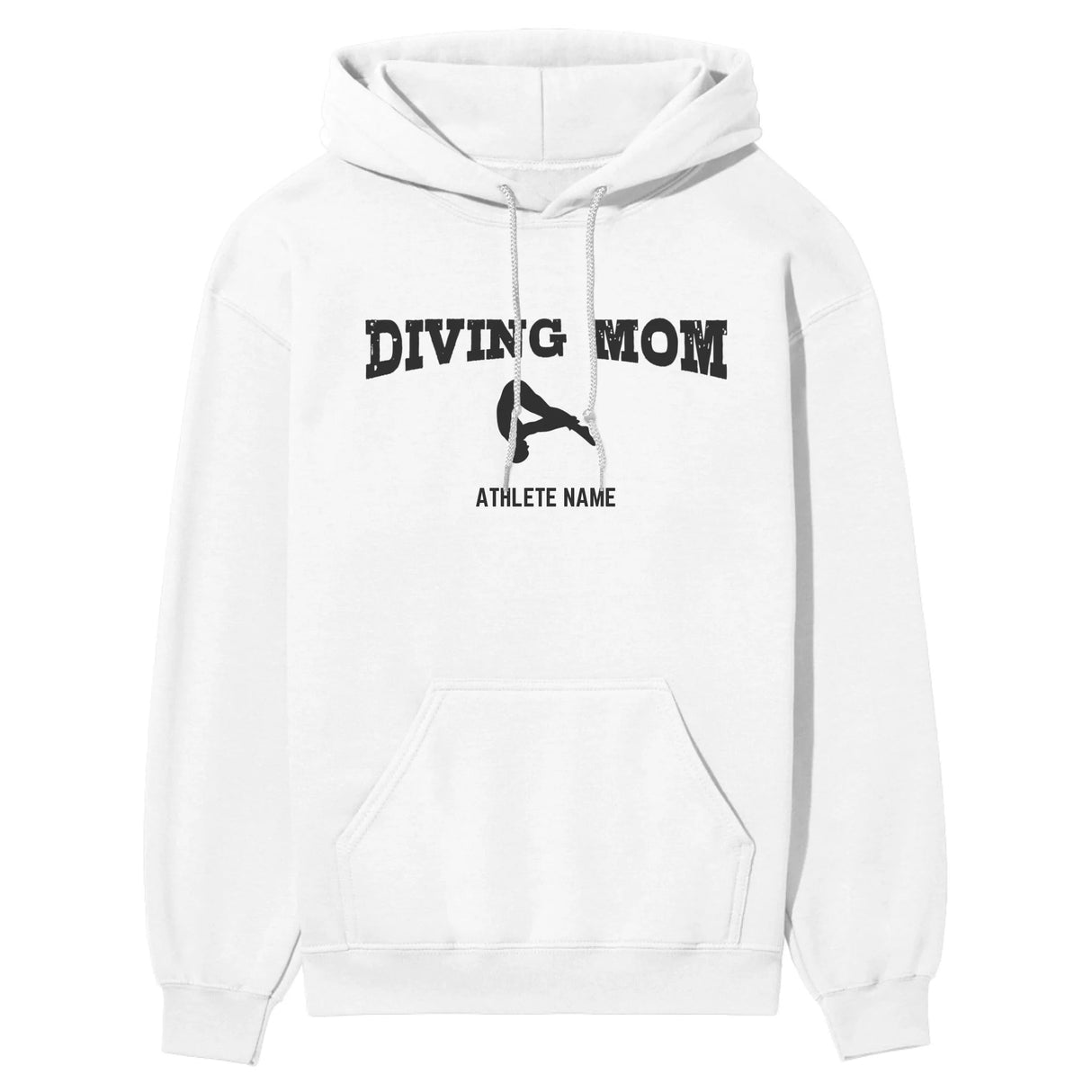 Diving Mom with Diver Icon and Diver Name on a Hoodie with a Black Graphic