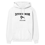 Diving Mom with Diver Icon and Diver Name on a Hoodie with a Black Graphic