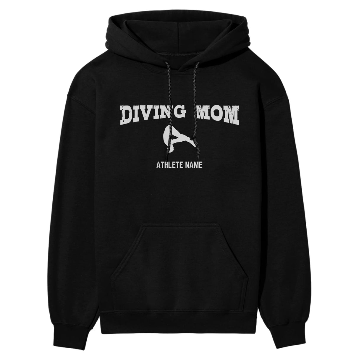 Diving Mom with Diver Icon and Diver Name on a Hoodie with a White Graphic