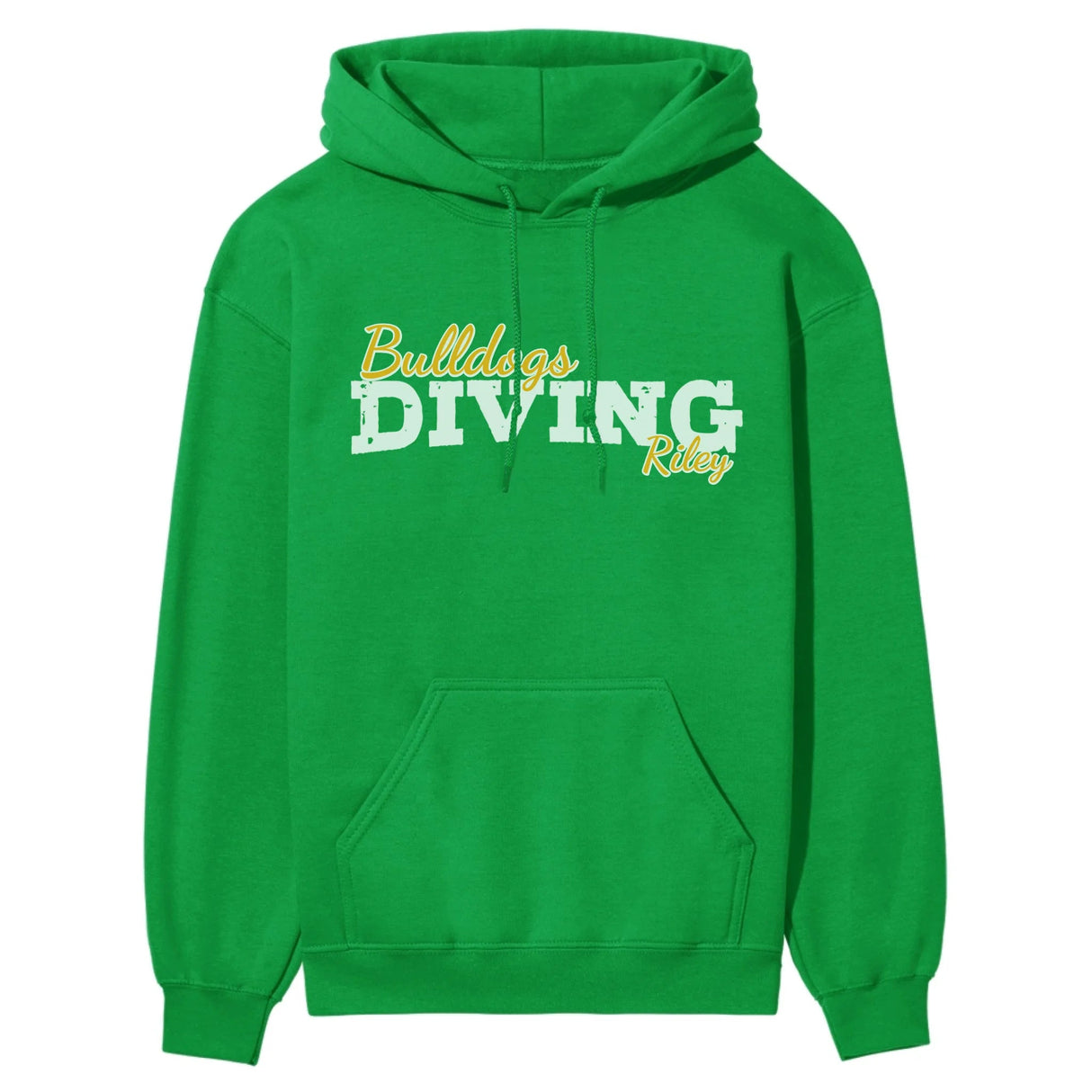 Custom Diving Mascot and Diver Name on a Hoodie with a White Graphic