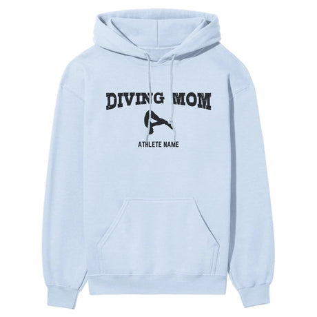 Diving Mom with Diver Icon and Diver Name on a Hoodie with a Black Graphic