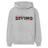 Custom Diving Mascot and Diver Name on a Hoodie with a Black Graphic