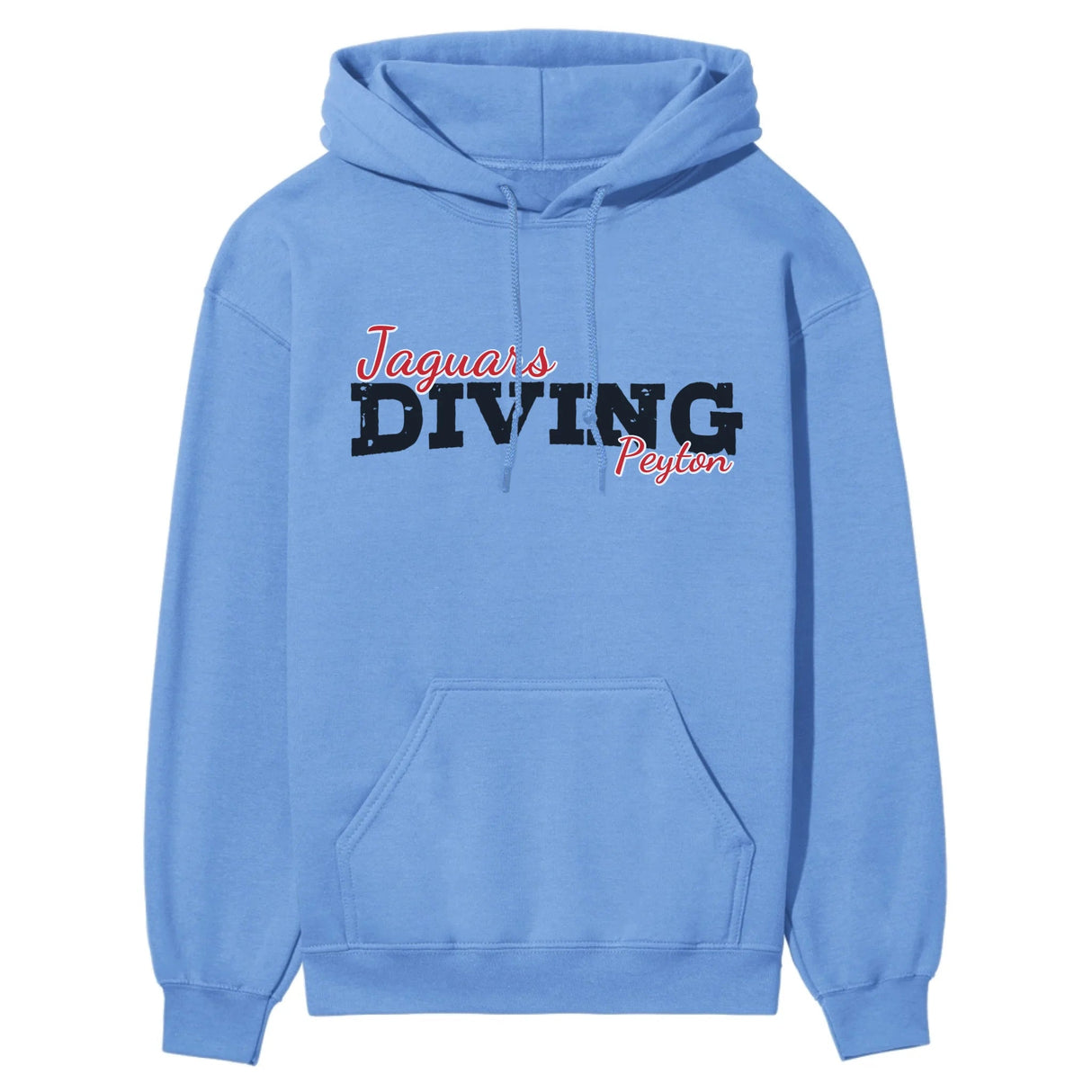 Custom Diving Mascot and Diver Name on a Hoodie with a Black Graphic