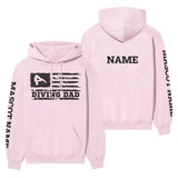 Diving Dad Horizontal Flag With Diver Name on a Hoodie with a Black Graphic