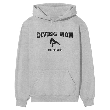 Diving Mom with Diver Icon and Diver Name on a Hoodie with a Black Graphic