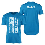 Diving Dad Vertical Flag With Diver Name on a Men's T-Shirt with a White Graphic