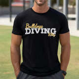 Custom Diving Mascot and Diver Name on a Men's T-Shirt with a White Graphic