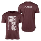 Diving Dad Vertical Flag With Diver Name on a Men's T-Shirt with a White Graphic