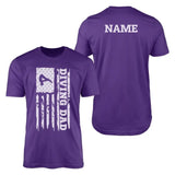 Diving Dad Vertical Flag With Diver Name on a Men's T-Shirt with a White Graphic