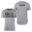 Diving Dad Horizontal Flag With Diver Name on a Men's T-Shirt with a Black Graphic