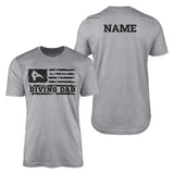 Diving Dad Horizontal Flag With Diver Name on a Men's T-Shirt with a Black Graphic