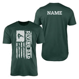 Diving Dad Vertical Flag With Diver Name on a Men's T-Shirt with a White Graphic