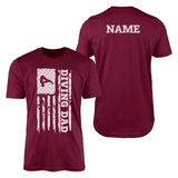 Diving Dad Vertical Flag With Diver Name on a Men's T-Shirt with a White Graphic