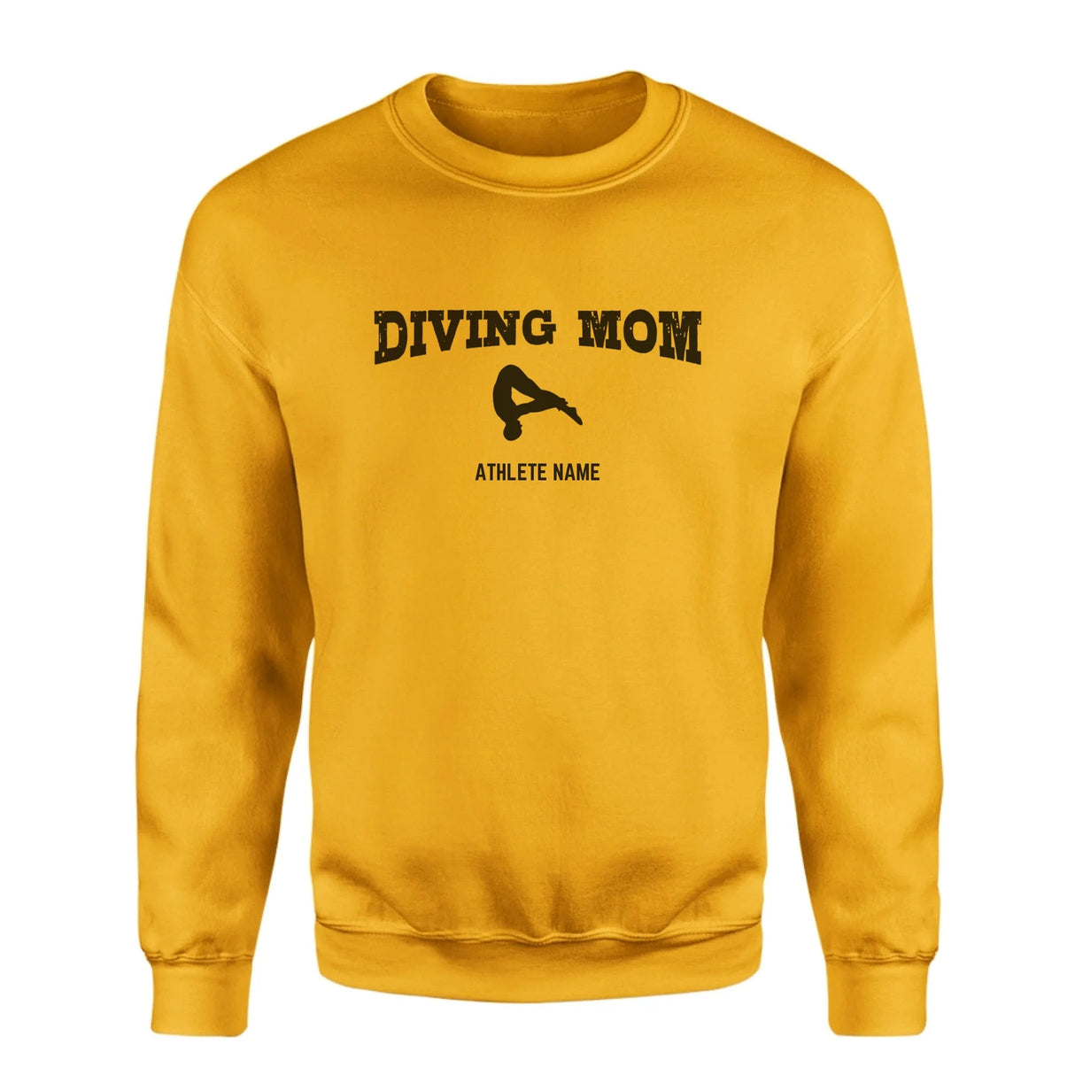 Diving Mom with Diver Icon and Diver Name on a Sweatshirt with a Black Graphic