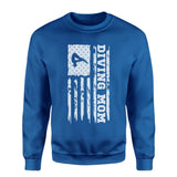 Diving Mom Vertical Flag on a Sweatshirt with a White Graphic