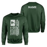 Diving Grandma Vertical Flag With Diver Name on a Sweatshirt with a White Graphic