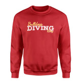 Custom Diving Mascot and Diver Name on a Sweatshirt with a White Graphic
