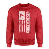Diving Mom Vertical Flag on a Sweatshirt with a White Graphic