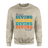 Personalized Diving Diving Diving on a Sweatshirt With Mascot and Diver Name on a Sweatshirt