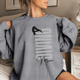 Personalized Diving Mom on a Sweatshirt With Mascot, Icon, and Diver Name on Sleeve on a Sweatshirt