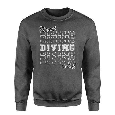 Custom Diving on a Sweatshirt With Mascot and Diver Name on a Sweatshirt