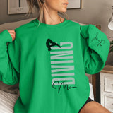 Personalized Diving Mom on a Sweatshirt With Mascot, Icon, and Diver Name on Sleeve on a Sweatshirt